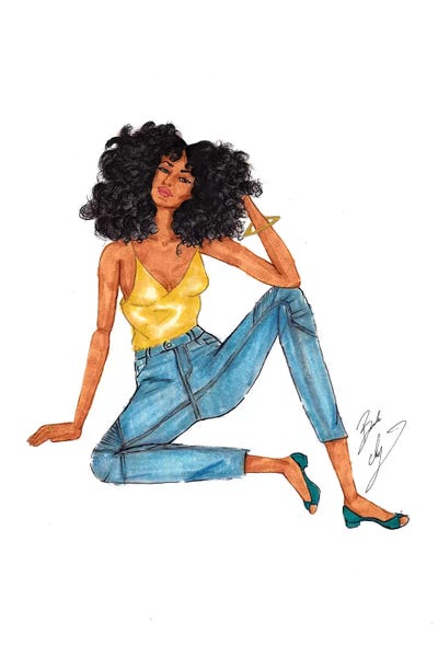 Curly Girl by Brooke Ashley framed canvas print