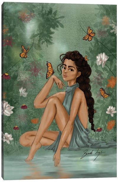 The Garden Canvas Art Print - Monarch Butterflies