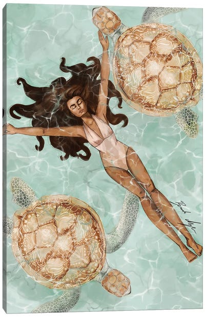 Tranquil Waters Canvas Art Print - Women's Swimsuit & Bikini Art