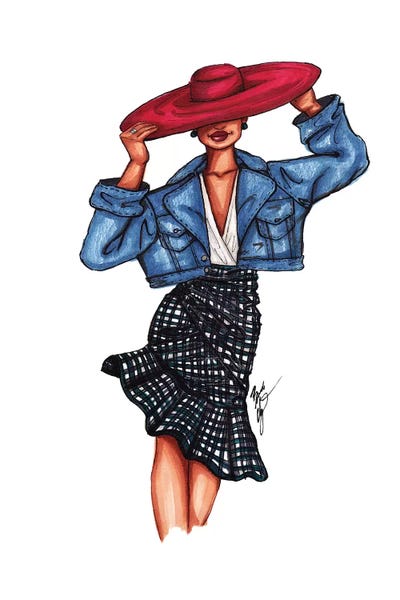 Fashion Illustrations: Girl in the Red Hat by Brooke Ashley