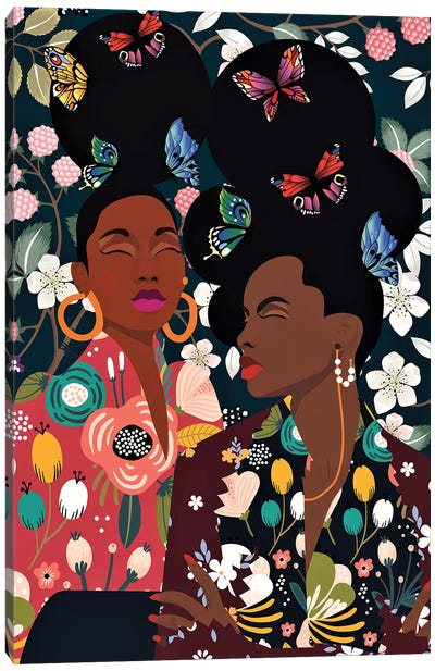 My Sister And I Canvas Art Print - Butterfly Art