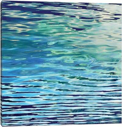 Aqua Reflections Canvas Art Print - Water Close-Up Art