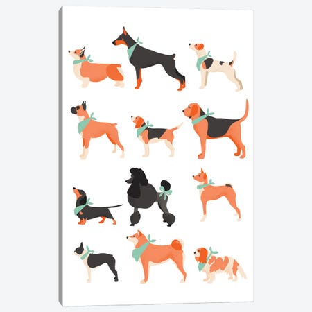 Dog Chart Canvas Print #BAU14} by The Beau Studio Canvas Print
