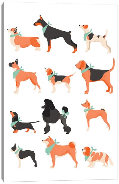 Dog Chart Canvas Art Print - The Beau Studio