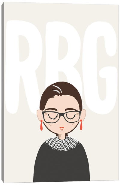 Rbg Portrait Canvas Art Print - Ruth Bader Ginsburg