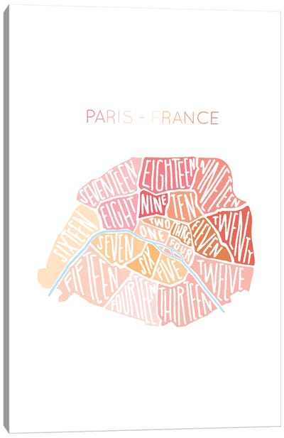 Paris Map Canvas Art Print - The Beau Studio