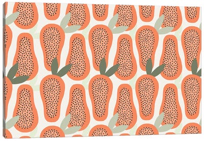 Papaya Pattern Canvas Art Print - The Beau Studio