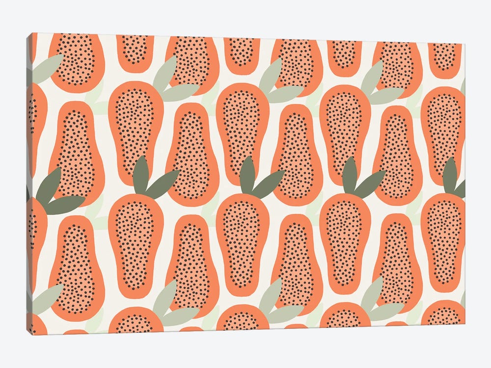 Papaya Pattern by The Beau Studio 1-piece Canvas Art Print