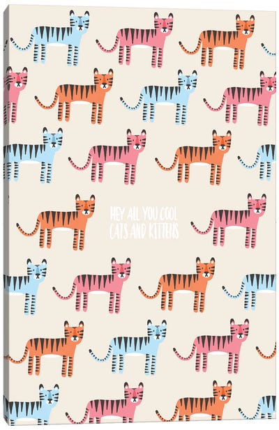 Cool Cats And Kittens Canvas Art Print - Animal Patterns