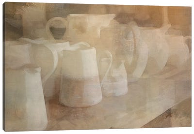 Neutral Vessels Canvas Art Print - Pottery Still Life