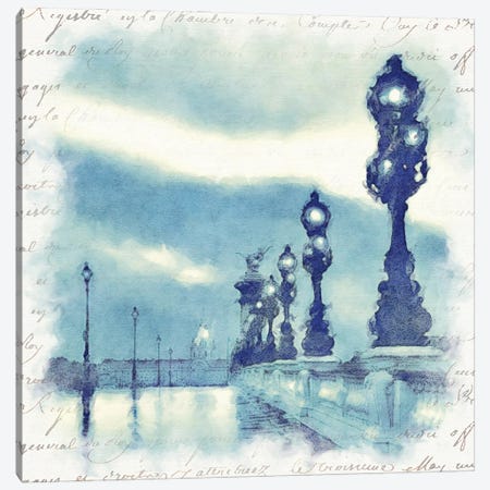 Paris in Blue II Canvas Print #BAY29} by Noah Bay Art Print