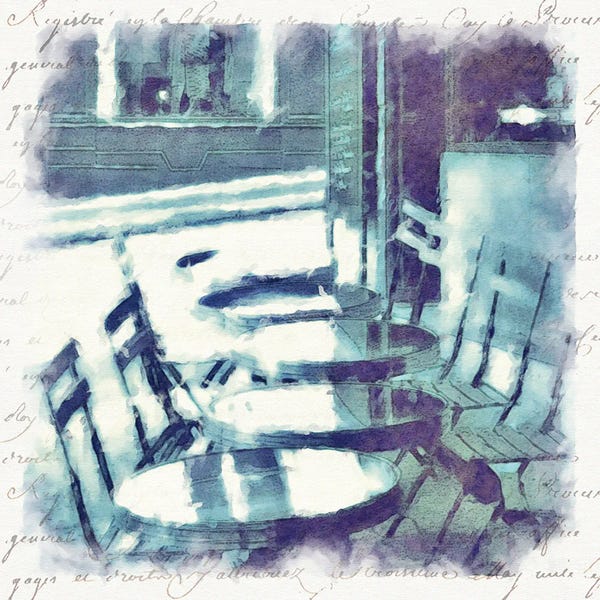 Cafes: Paris in Blue III by Noah Bay