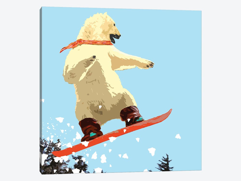 Polar Bear Jump by Noah Bay 1-piece Canvas Print
