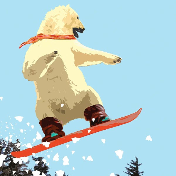 Kids Sports Art: Polar Bear Jump by Noah Bay