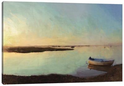 Shingle Beach Canvas Art Print - Rowboat Art