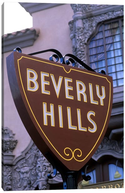 Beverly Hills Street Sign, Los Angeles County, California, USA Canvas Art Print - Signs