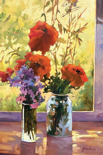 Barbara Cleary - Canvas Prints: Floral Still Life Poppies by Barbara Cleary