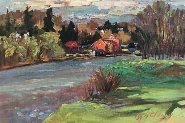 Maine: Village On The Kennebunkport River by Barbara Cleary