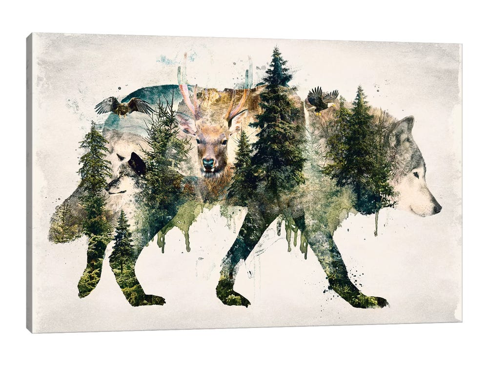 Poster mural Wolf in Flowers [Poster] - Posters
