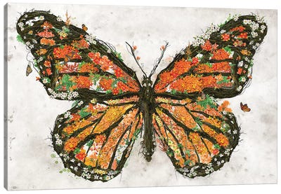 Monarch Butterfly Canvas Art Print - Embellished Animals