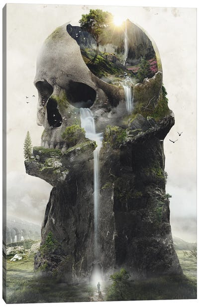 Skull Tower Canvas Art Print - Barrett Biggers