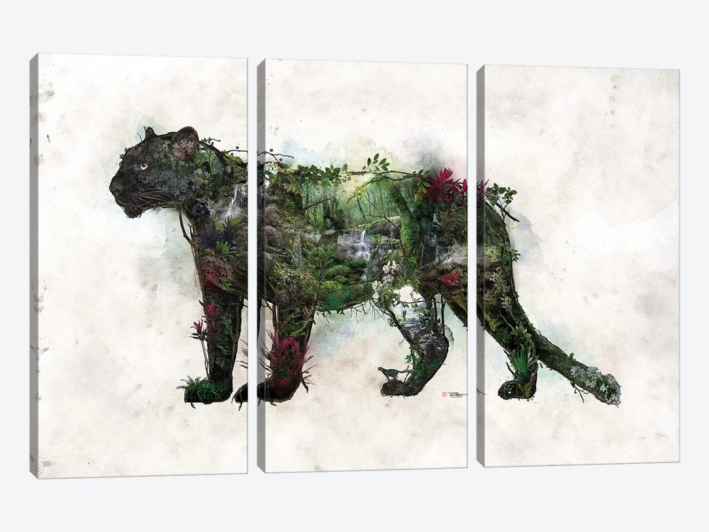 Black Panther by Barrett Biggers 3-piece Canvas Print