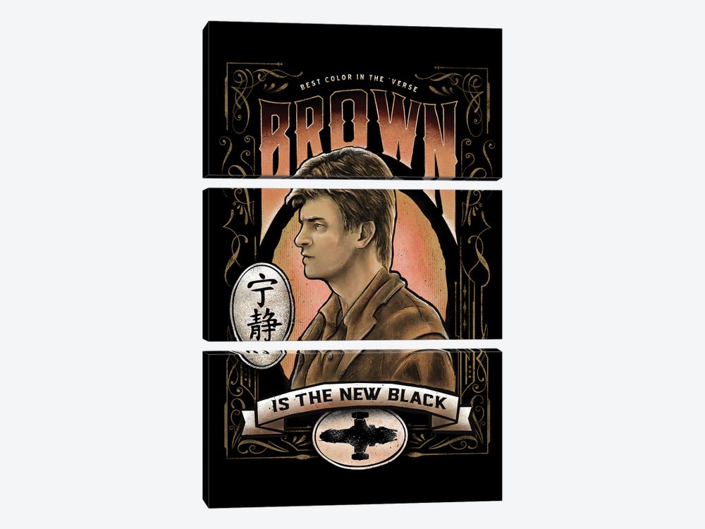 Brown Is The New Black by Barrett Biggers 3-piece Canvas Art Print