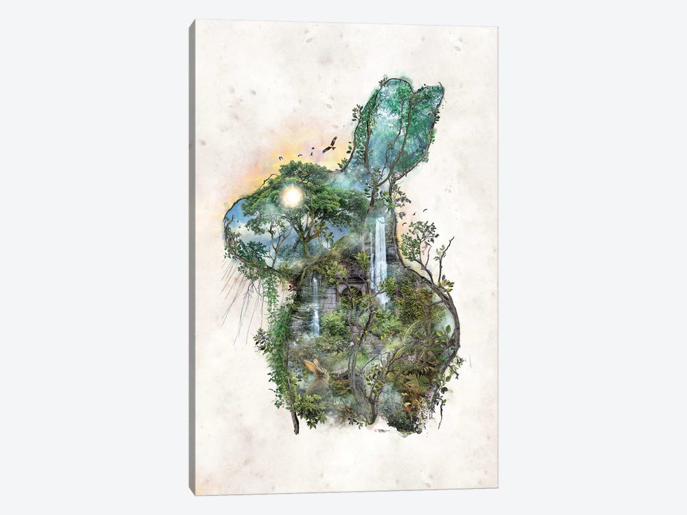Wild Hare Rabbit by Barrett Biggers 1-piece Canvas Art Print