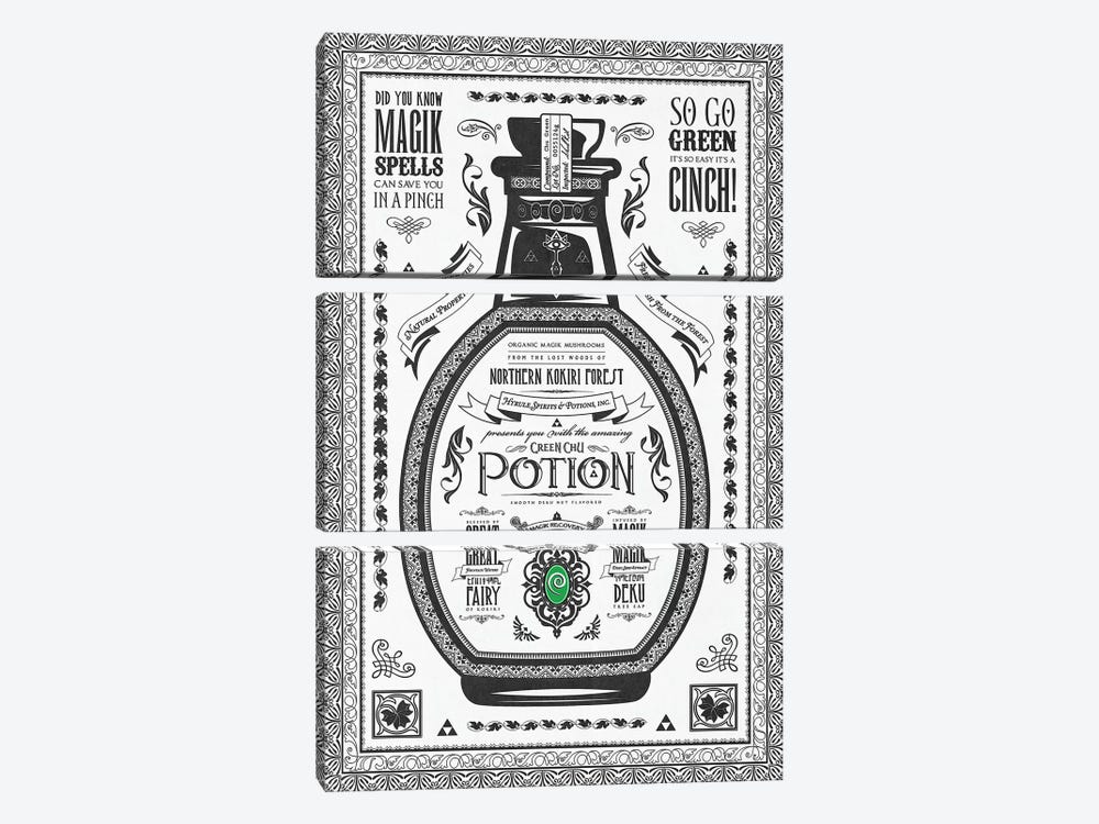 Green Potion by Barrett Biggers 3-piece Canvas Print