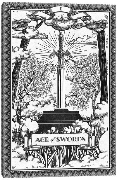 Ace Of Swords Canvas Art Print - Barrett Biggers