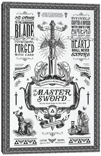 Master Of Swords Canvas Art Print - The Legend Of Zelda