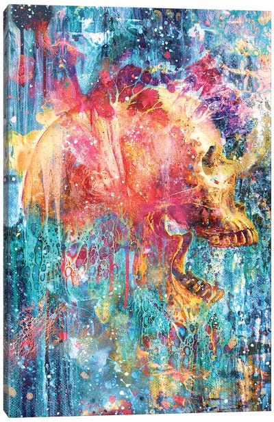 Splatter Skull Canvas Art Print - Barrett Biggers