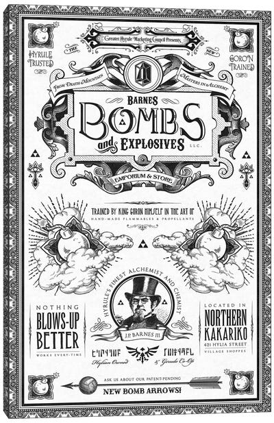 Barnes Bombs Canvas Art Print - The Legend Of Zelda