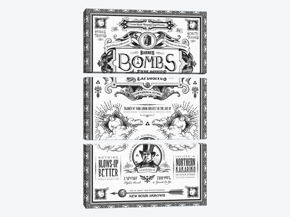 Barnes Bombs 3-piece Art Print