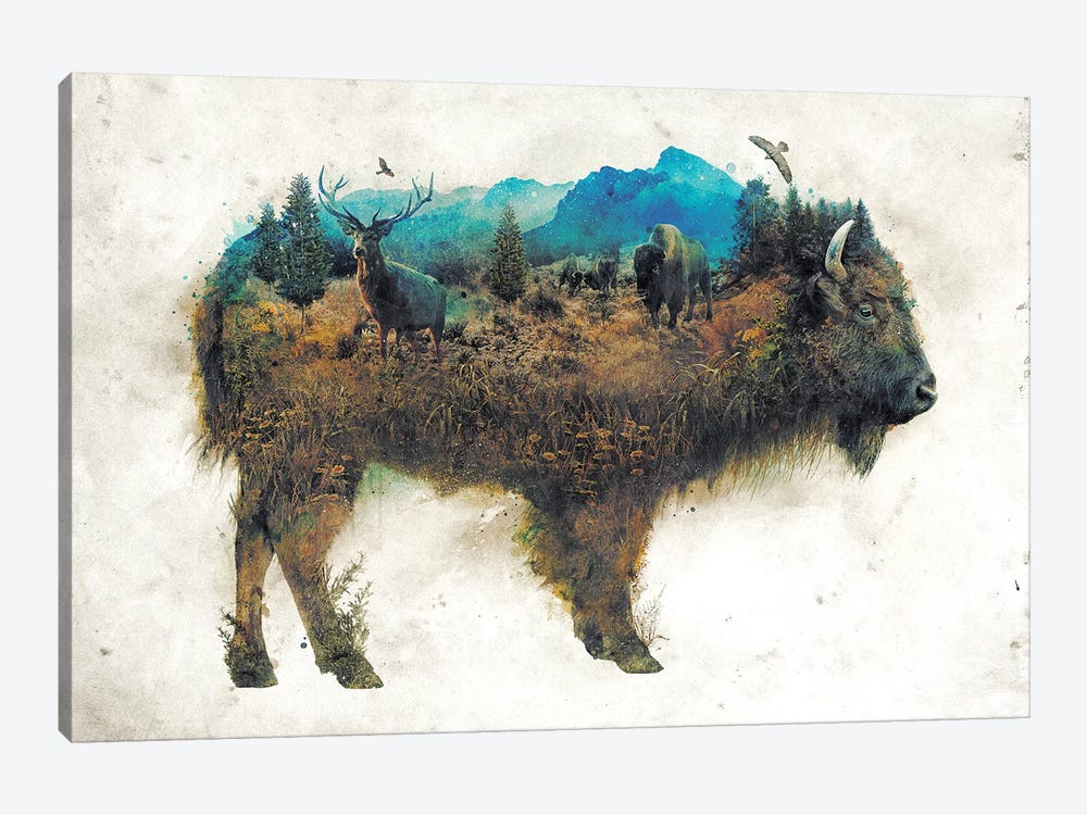 Surreal Bison by Barrett Biggers 1-piece Canvas Art Print