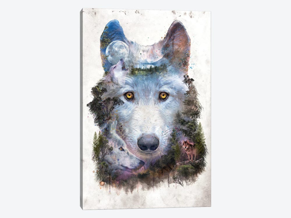 Surreal Wolf by Barrett Biggers 1-piece Canvas Artwork