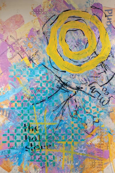 Abstract Expressionism: Disco Dancing Dinosaur Party by Blake Brasher