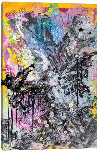 Through All Beings In All Dimensions Canvas Art Print - Similar to Jackson Pollock