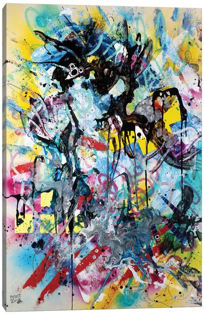 Feeling Like You've Sat Down At The Wrong Meeting Canvas Art Print - Similar to Jackson Pollock