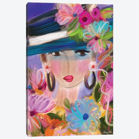 The Blue Hat Canvas Print #BBN122} by Brenda Bush Canvas Artwork