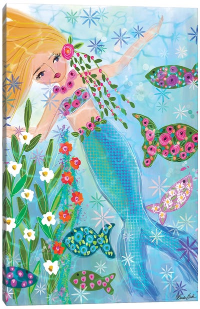 Floral Garden Mermaid Lily Canvas Art Print - Brenda Bush