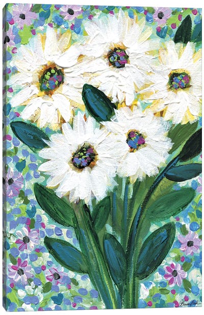 White Flowers Canvas Art Print - Brenda Bush