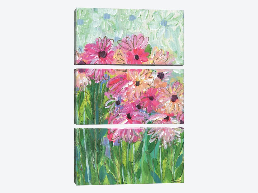 Every Things Coming Up Daisies by Brenda Bush 3-piece Canvas Art Print