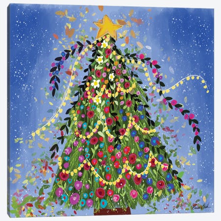 Happy Christmas Tree Canvas Print #BBN159} by Brenda Bush Canvas Print