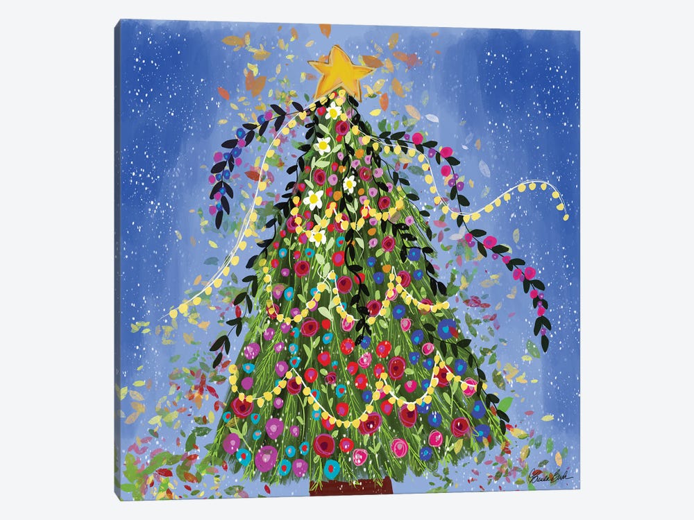 Happy Christmas Tree by Brenda Bush 1-piece Art Print