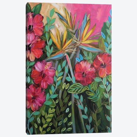 I Wanna Get Tropical Canvas Print #BBN169} by Brenda Bush Canvas Art