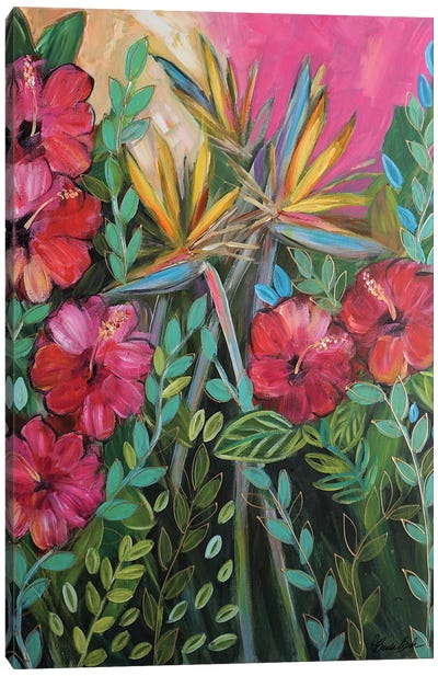 I Wanna Get Tropical Canvas Art Print - Brenda Bush