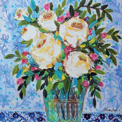 Chinoiserie Tablecloth by Brenda Bush canvas print