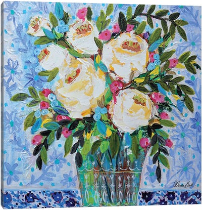 Chinoiserie Tablecloth Canvas Art Print - Brenda Bush