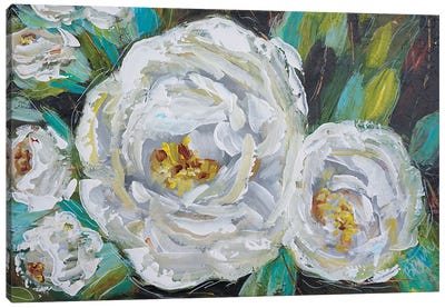 White Blooms Canvas Art Print - Brenda Bush